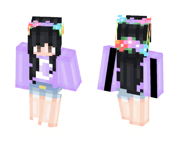 Purple Moon Girl ; Mininq.Evs Req - Girl Minecraft Skins - image 1