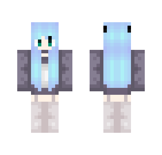 -Blue Hair Girl s2 - Color Haired Girls Minecraft Skins - image 2