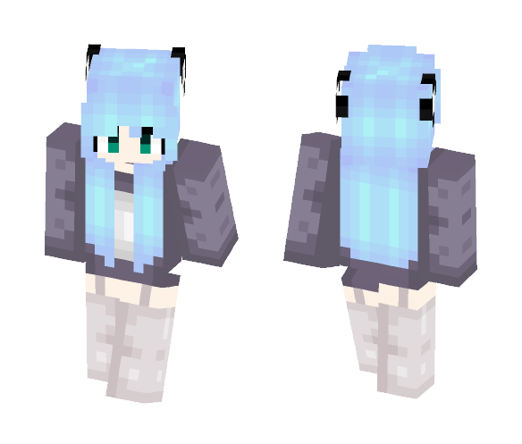 -Blue Hair Girl s2 - Color Haired Girls Minecraft Skins - image 1