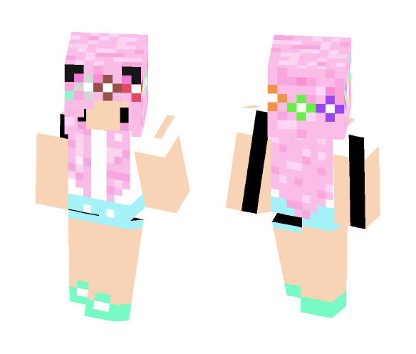 Pink Chibi Cat Girl - Cat Minecraft Skins - image 1