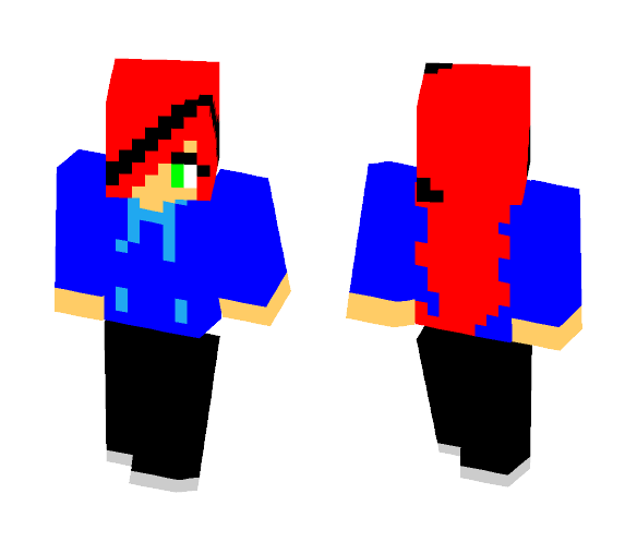 Girl Skin (red and black hair) - Color Haired Girls Minecraft Skins - image 1