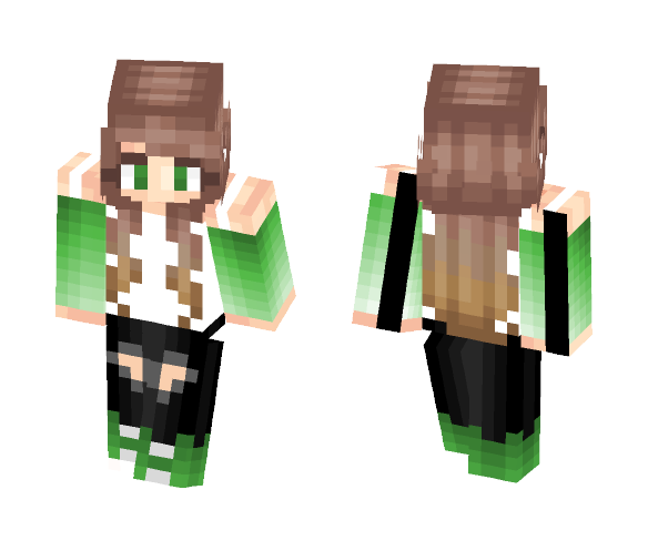 A lil bit of that green spirit .o. - Female Minecraft Skins - image 1