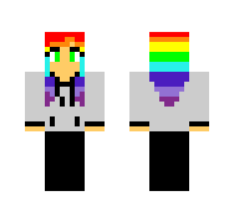 Rainbow Hair (Girl) - Color Haired Girls Minecraft Skins - image 2