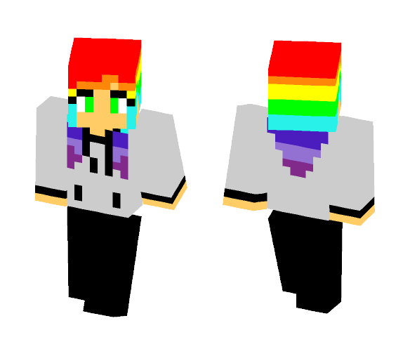 Rainbow Hair (Girl) - Color Haired Girls Minecraft Skins - image 1