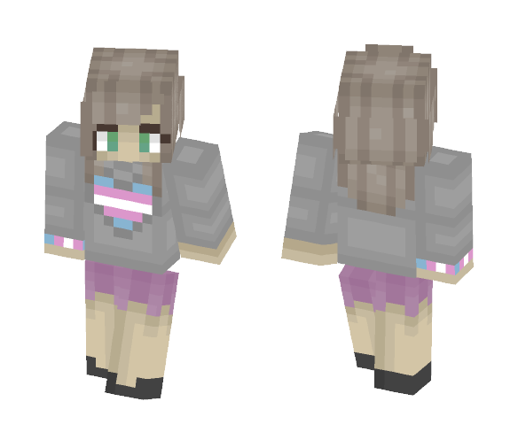 ❤ Trans pride ❤ Female ver - Female Minecraft Skins - image 1