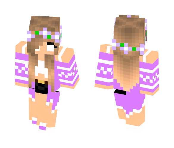 Herobrine Girl | Purple - Girl Minecraft Skins - image 1