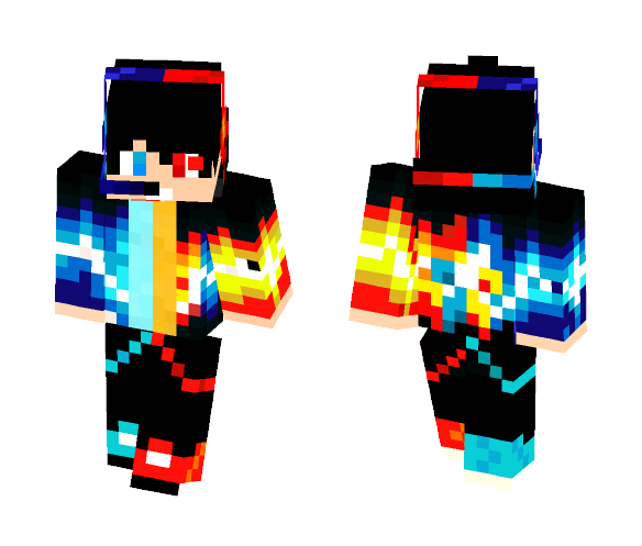 Water + Fire = Epic Skin For Free - Male Minecraft Skins - image 1