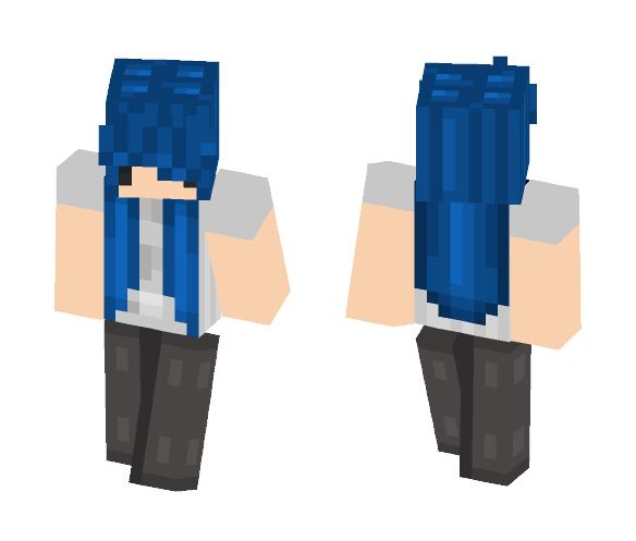 Blue Hair Girl XDD - Color Haired Girls Minecraft Skins - image 1