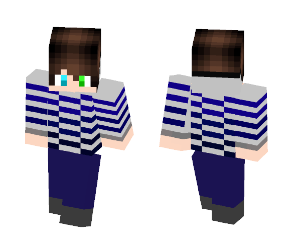 Blue/Gray Hoodie Boy - Boy Minecraft Skins - image 1