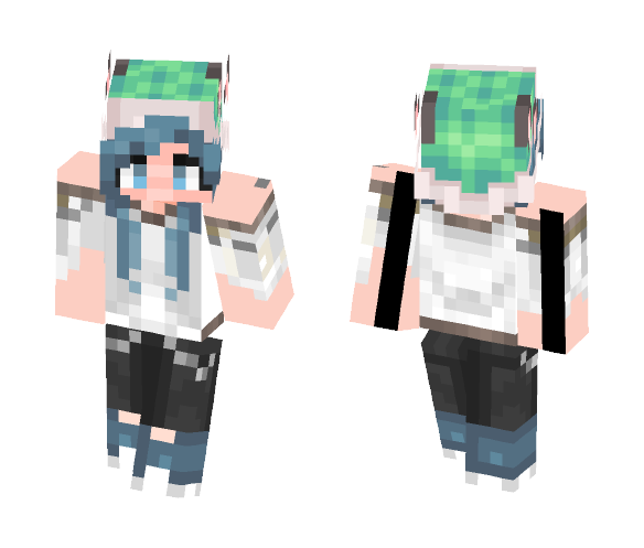 The Girl With Hat And Ears - Girl Minecraft Skins - image 1