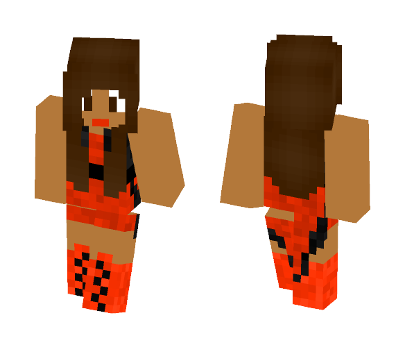 Fire Dress - Female Minecraft Skins - image 1