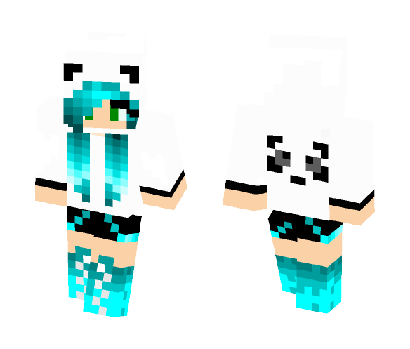 cute blue haired panda - Female Minecraft Skins - image 1
