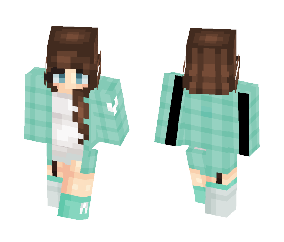 teal plaid - Female Minecraft Skins - image 1