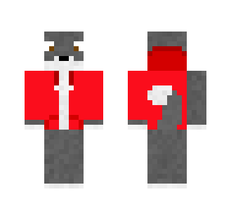 Grey wolf with red hoodie - Interchangeable Minecraft Skins - image 2