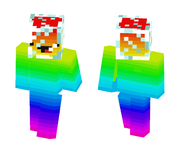 Rainbow Derp - Glass Hat - Interchangeable Minecraft Skins - image 1