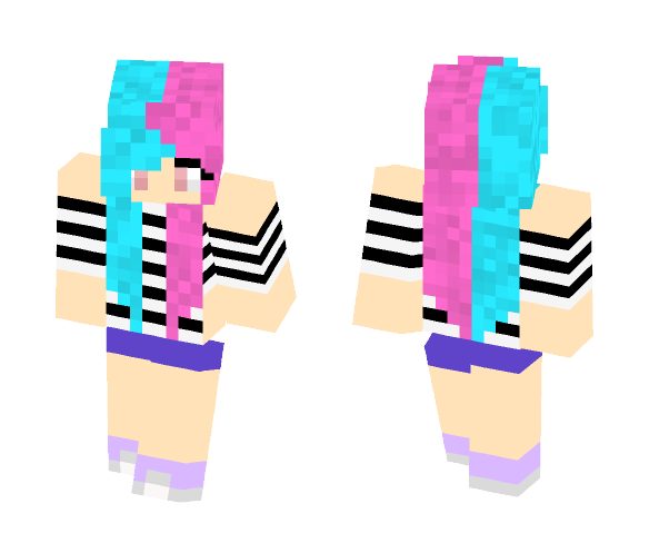 Blue and pink girl - Girl Minecraft Skins - image 1