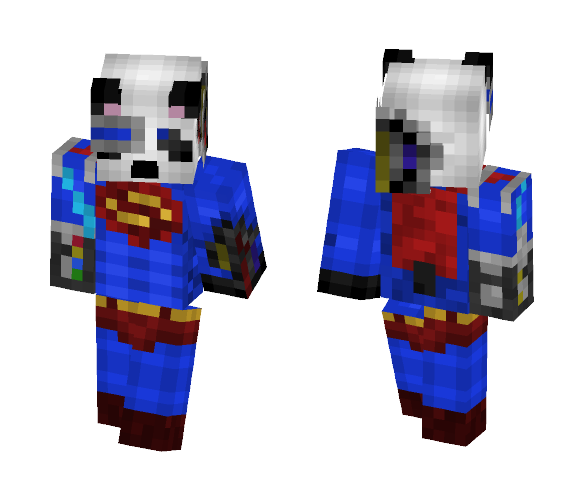 Panda Cyborg Superman for friend - Male Minecraft Skins - image 1