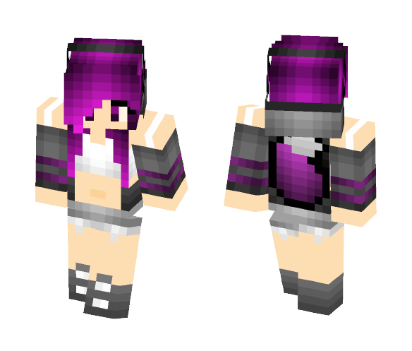 cute neko purple teen girl - Cute Girls Minecraft Skins - image 1