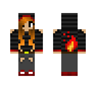 Fire Hoodie Girl - Girl Minecraft Skins - image 2