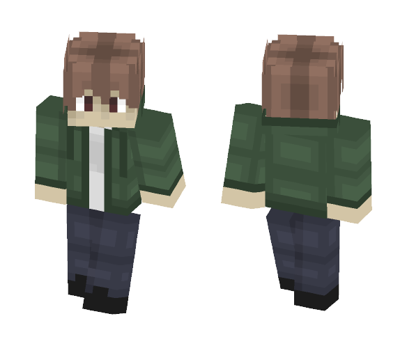 Green hoodie - Remake - Male Minecraft Skins - image 1