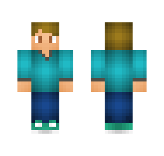 Aqua Long-Sleeved Shirt [Male] - Male Minecraft Skins - image 2