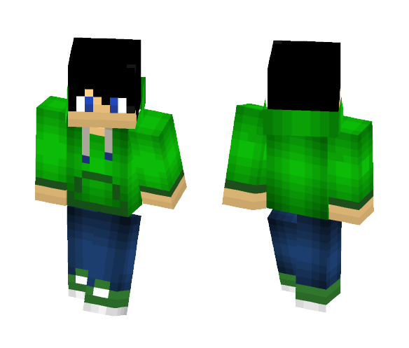 Green Hoodie [Male] - Male Minecraft Skins - image 1