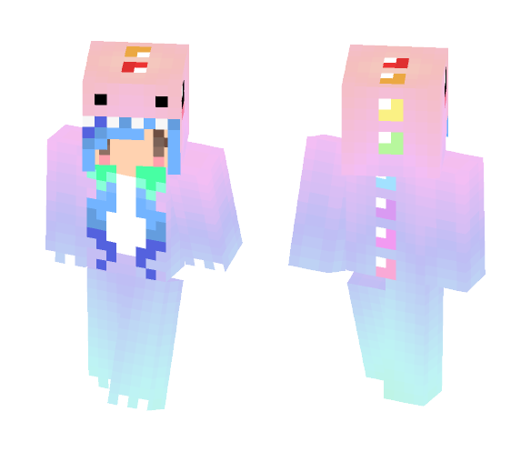 Pastel Rainbow Dinosaur Girl - Girl Minecraft Skins - image 1