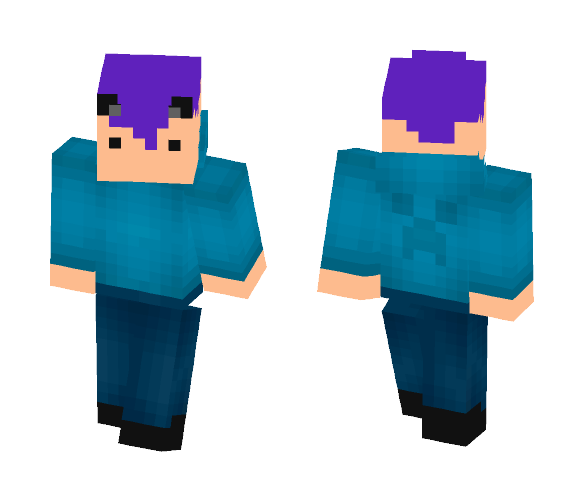 Purple Haired Guy w/ wolf ears - Male Minecraft Skins - image 1
