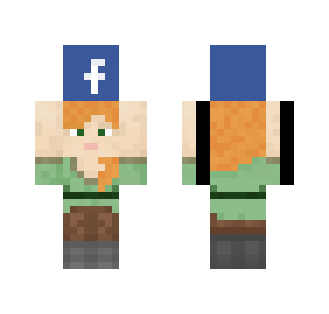 Alex carrying a facebook head - Female Minecraft Skins - image 2