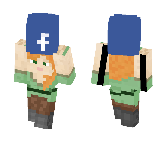 Alex carrying a facebook head - Female Minecraft Skins - image 1