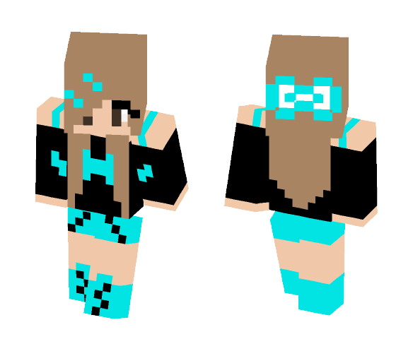 Black and Cyan girl - Girl Minecraft Skins - image 1