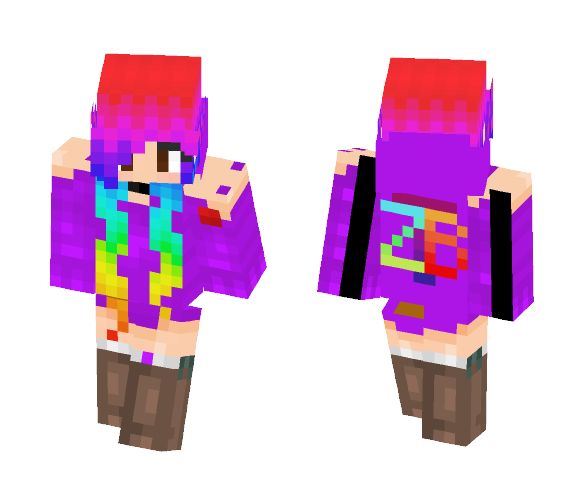 Rainbow hair version - Twighlie~ - Female Minecraft Skins - image 1