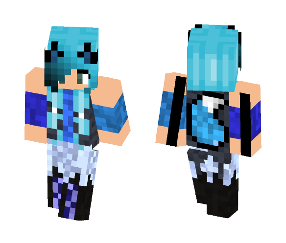 Blue/Teal Wolf - Female Minecraft Skins - image 1