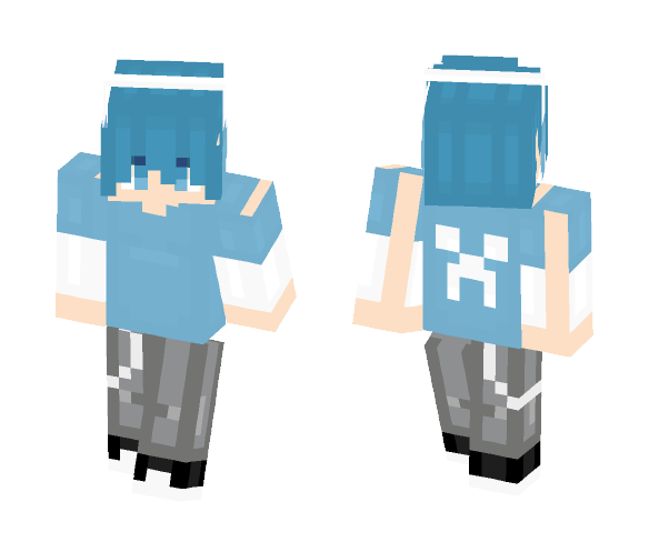 white Creeper at the back - Male Minecraft Skins - image 1