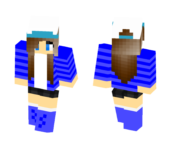 Blue cap girl - Girl Minecraft Skins - image 1