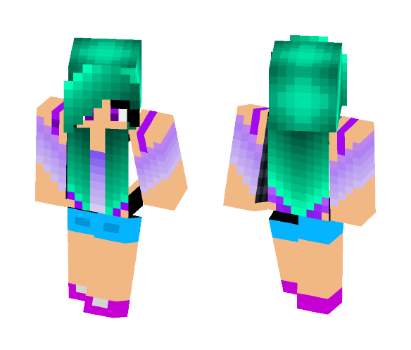 Cute Turquoise Hair - Female Minecraft Skins - image 1