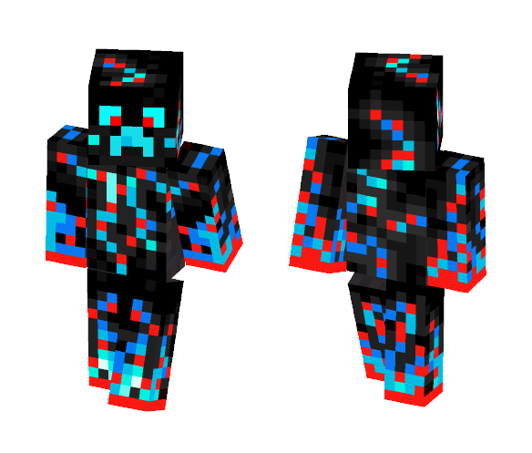 Neon Corrupted Creeper - Male Minecraft Skins - image 1