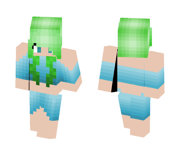 (ﾉ◕ヮ◕)ﾉ*:・ﾟ✧ Greeny - Female Minecraft Skins - image 1