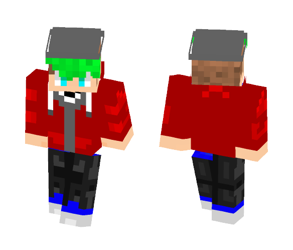 Jacksepticeye red hoodie - Male Minecraft Skins - image 1