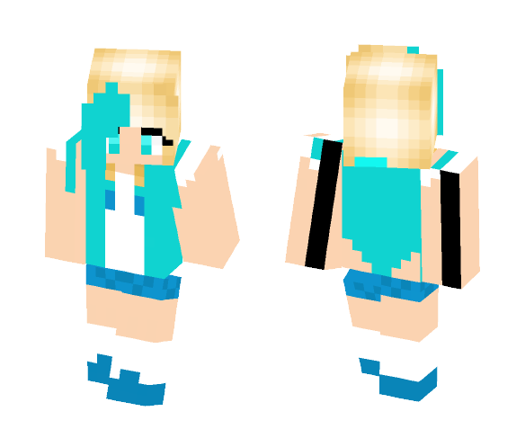Blonde Girl w/ Blue Hair Dye - Color Haired Girls Minecraft Skins - image 1