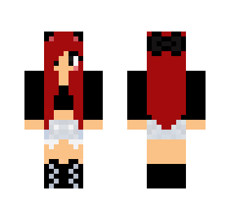 ||red hair||black jacket|| - Female Minecraft Skins - image 2
