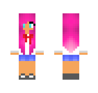 Girl with pink hair and a bow - Color Haired Girls Minecraft Skins - image 2