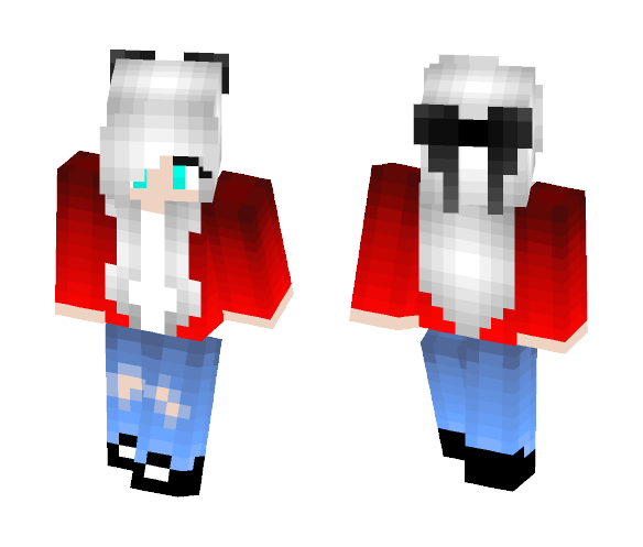 Girl with white hair - Color Haired Girls Minecraft Skins - image 1