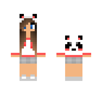 Cute girl with panda hoodie - Cute Girls Minecraft Skins - image 2