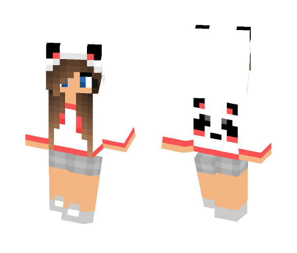 Cute girl with panda hoodie - Cute Girls Minecraft Skins - image 1