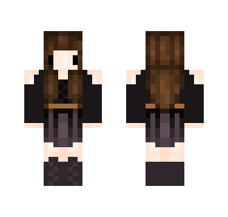 Brown Haired Girl In Dress - Color Haired Girls Minecraft Skins - image 2
