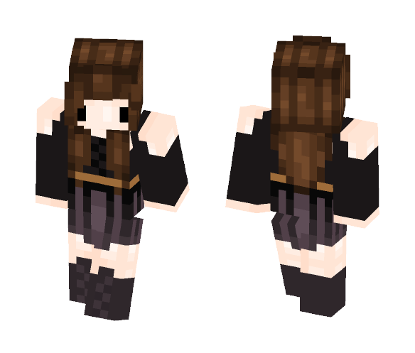 Brown Haired Girl In Dress - Color Haired Girls Minecraft Skins - image 1