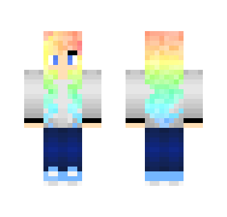 Girl Rainbow hair - Color Haired Girls Minecraft Skins - image 2