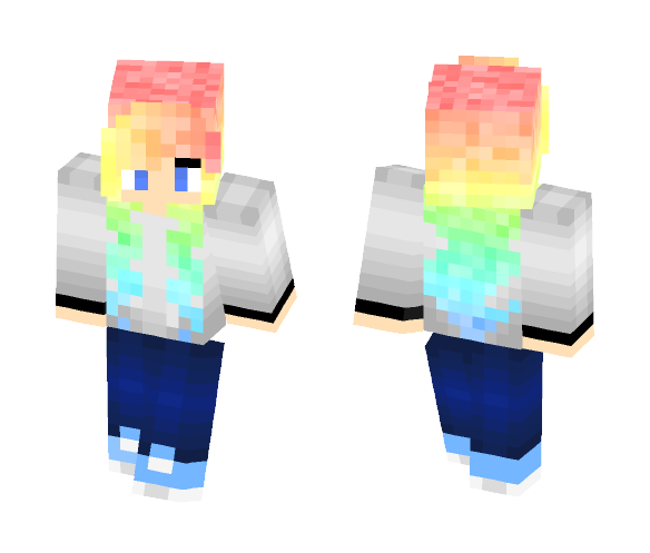 Girl Rainbow hair - Color Haired Girls Minecraft Skins - image 1
