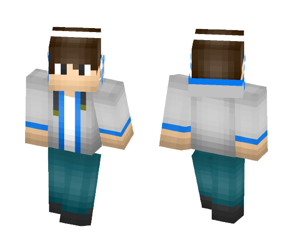 White/Blue Boy - Boy Minecraft Skins - image 1